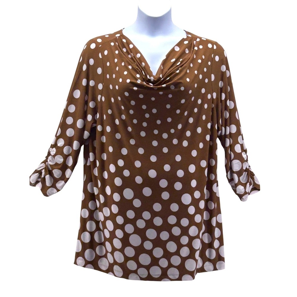 Susan Graver Cowl Neck Tunic Blouse 2X